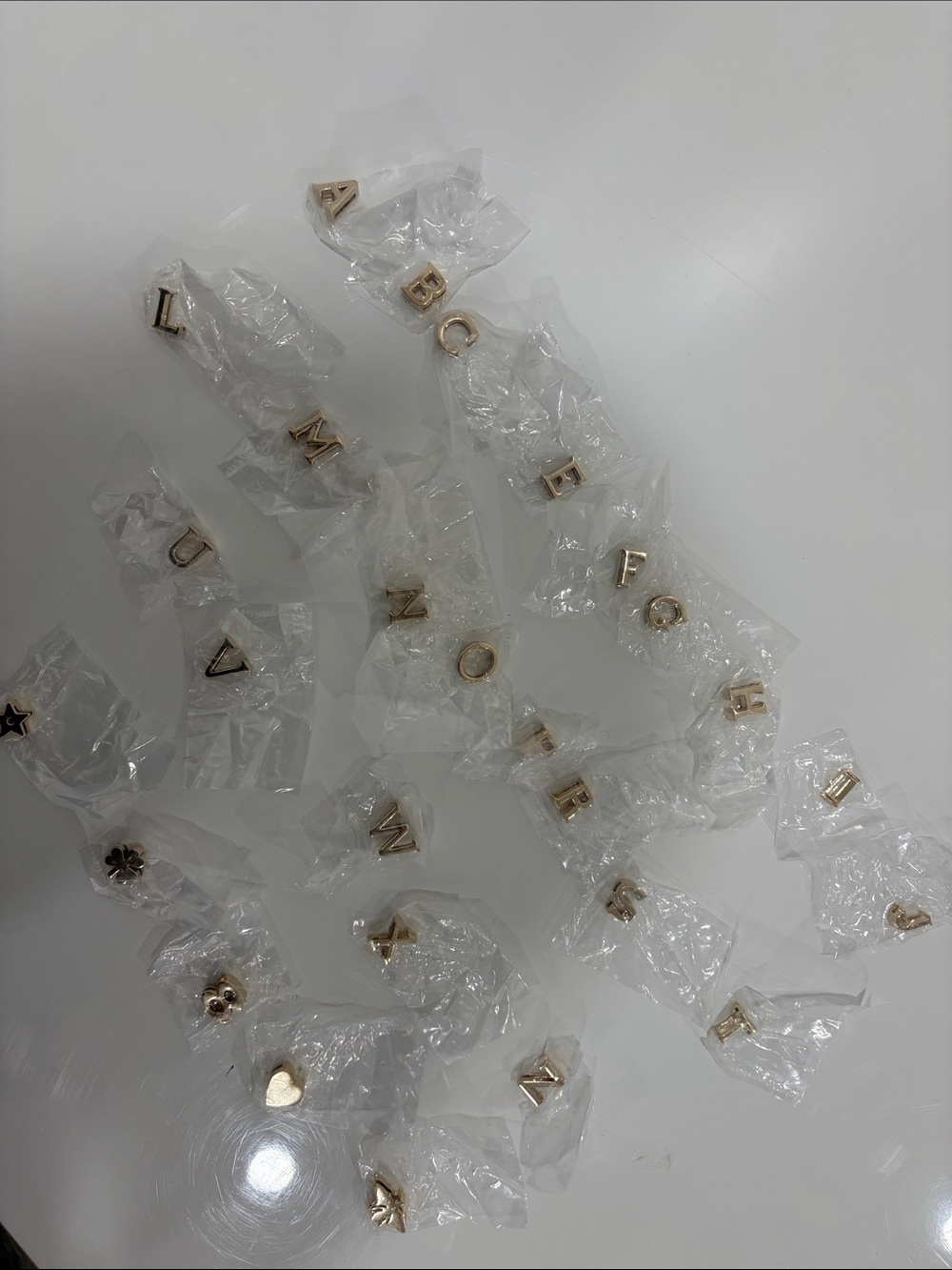 Gold Letter Charm Set - Women's Accessories